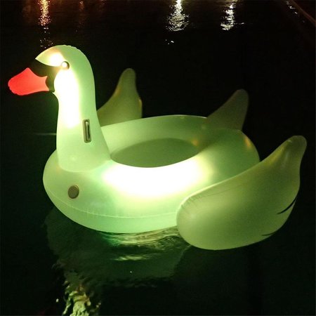 OLYMPIAN ATHLETE Giant LED Light Up Swan Ride for Swimming Pool OL1366583